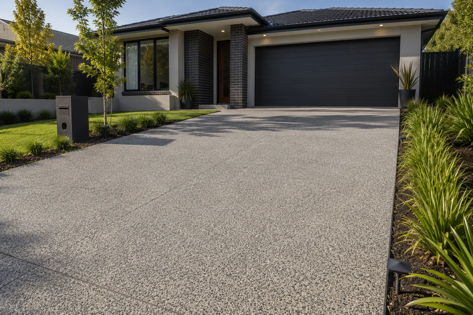 Concrete driveway under construction