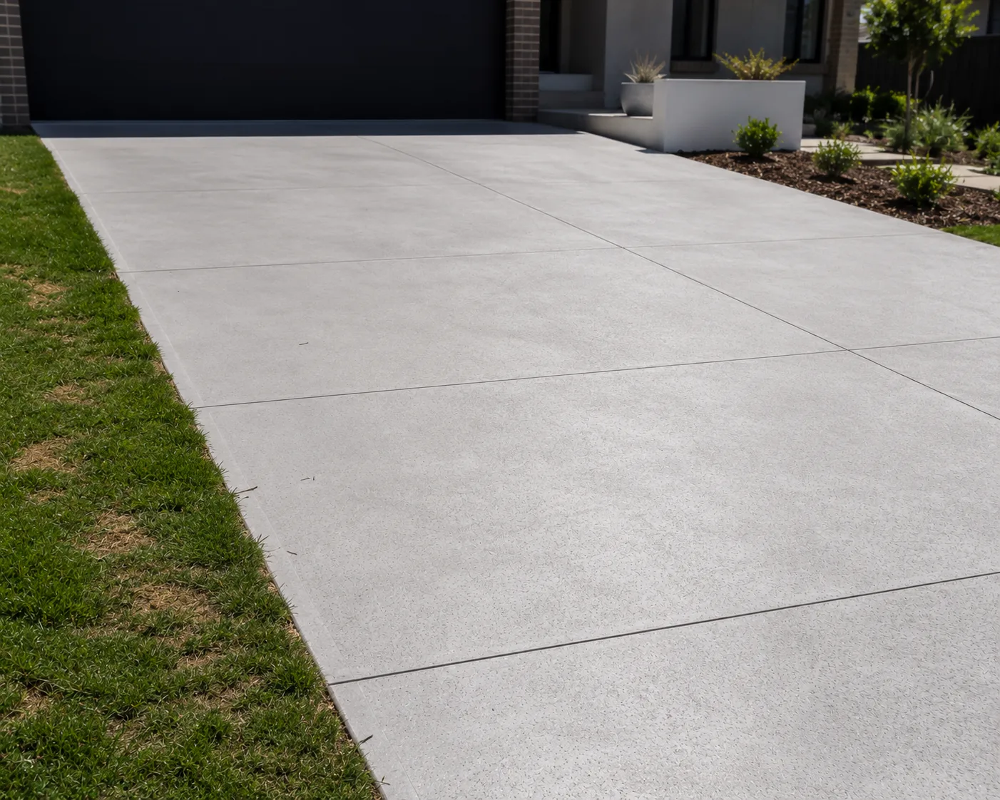Reinforced concrete garage slab poured for a new Corio home