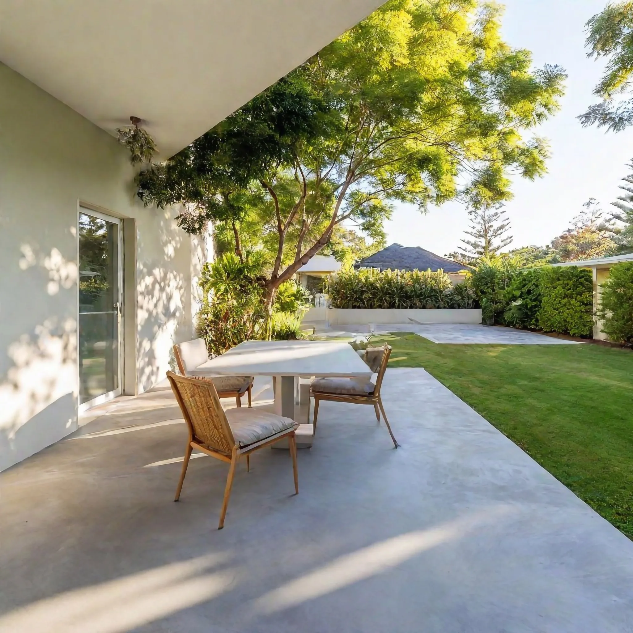 Concrete patio built for outdoor entertaining