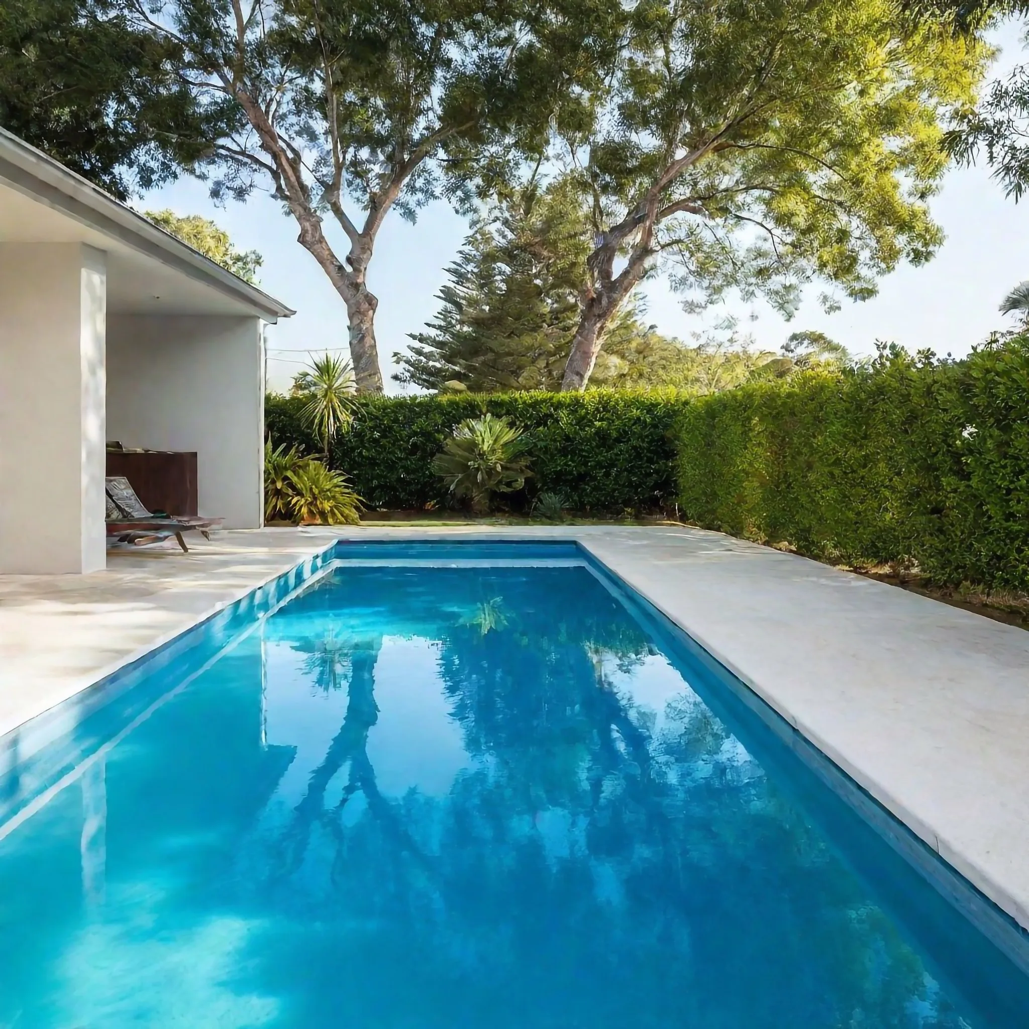 Pool surround concrete with exposed aggregate finish