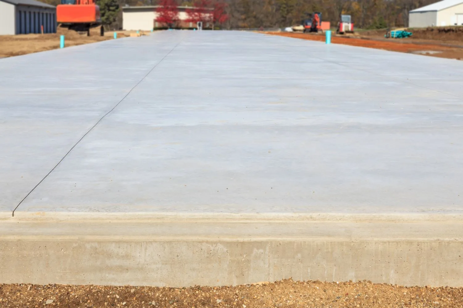 Reinforced concrete slab poured for a new structure